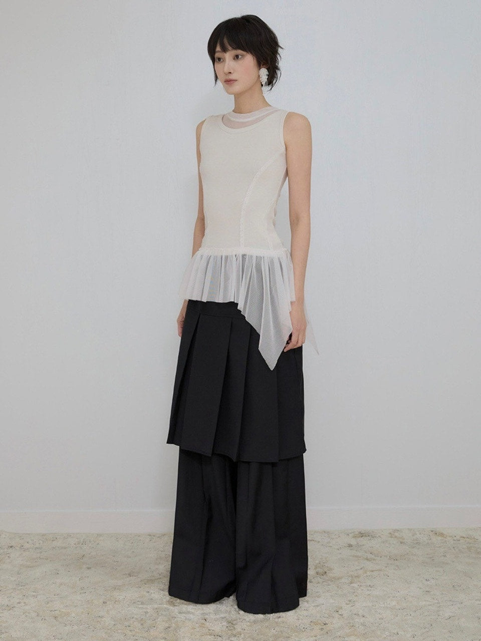 【FLAREUP】Layered Lace Frill Sleeveless