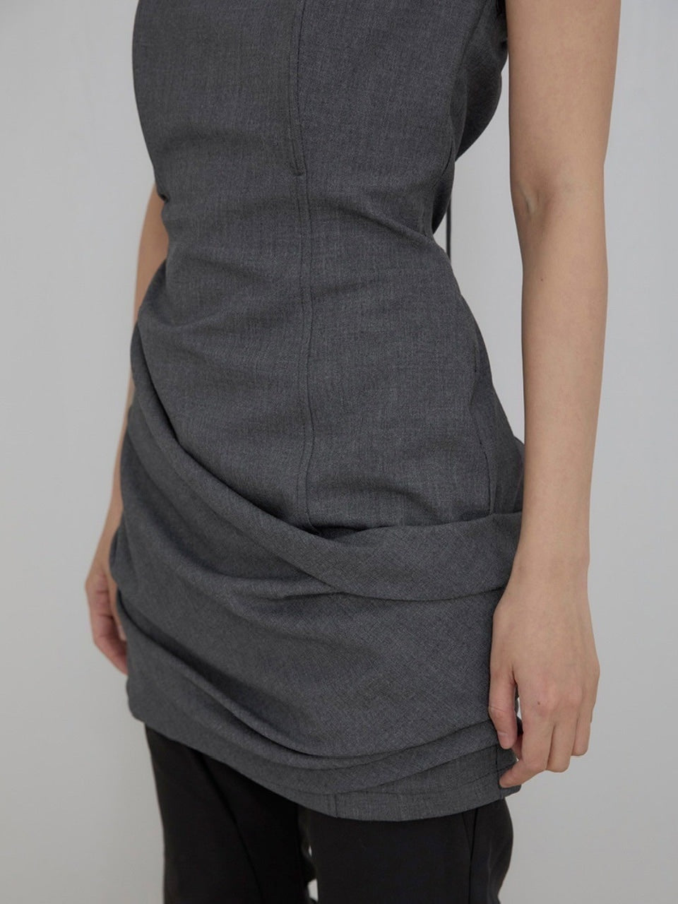 【FLAREUP】Asymmetrical Draped Dress