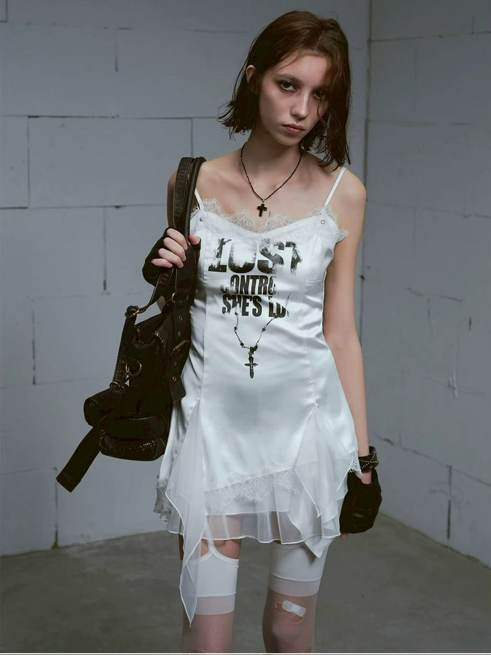 【Cest Nous】Satin Lace Camisole Dress / 【セヌー】サテンレースキャミワンピース