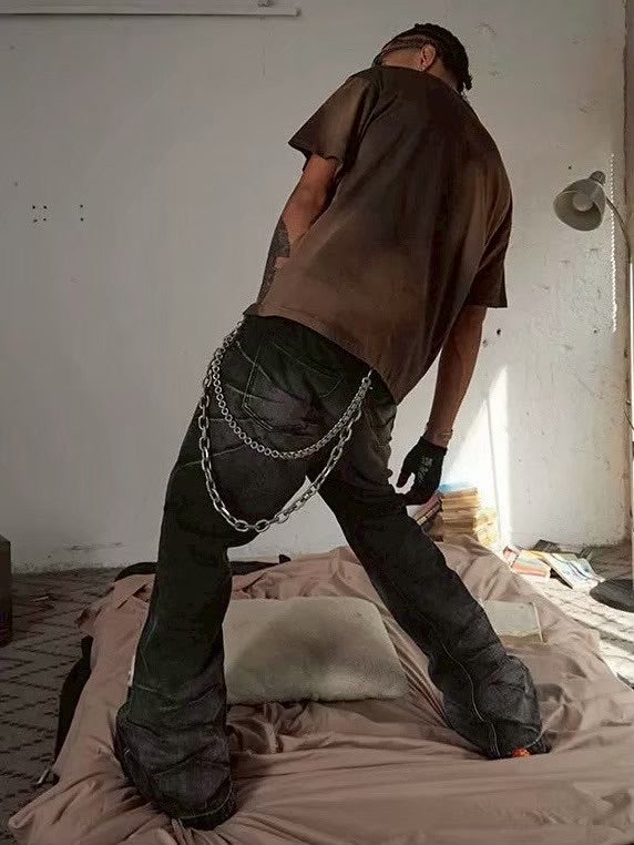 【DND4DES】SCRATCH MARKS DISTRESSED FLARED JEANS