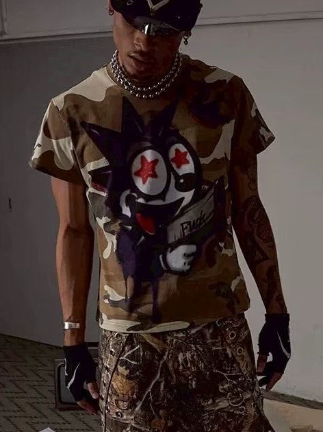 【DND4DES】BOOM! FELIX CAMO GRAFFITI TIGHT T-SHIRT