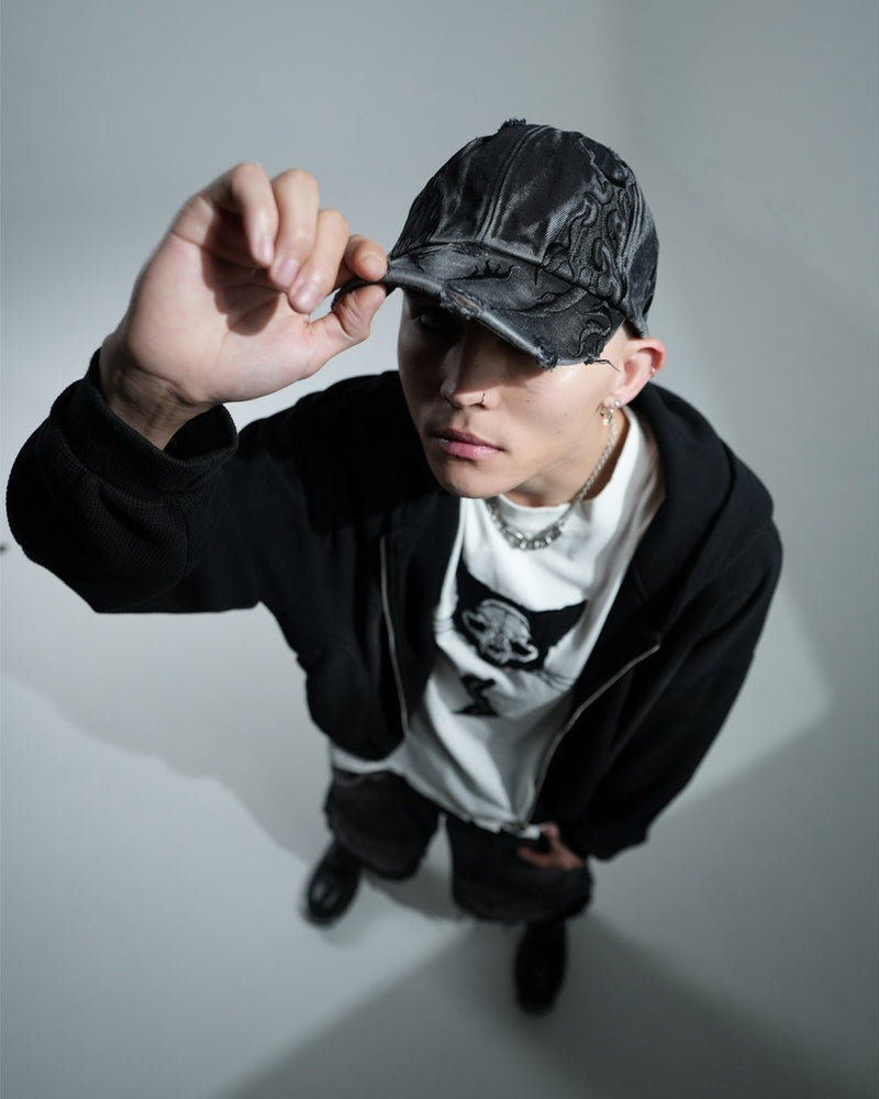 【CHIKASHITSU PLUS HIGH】Overdyed denim cap