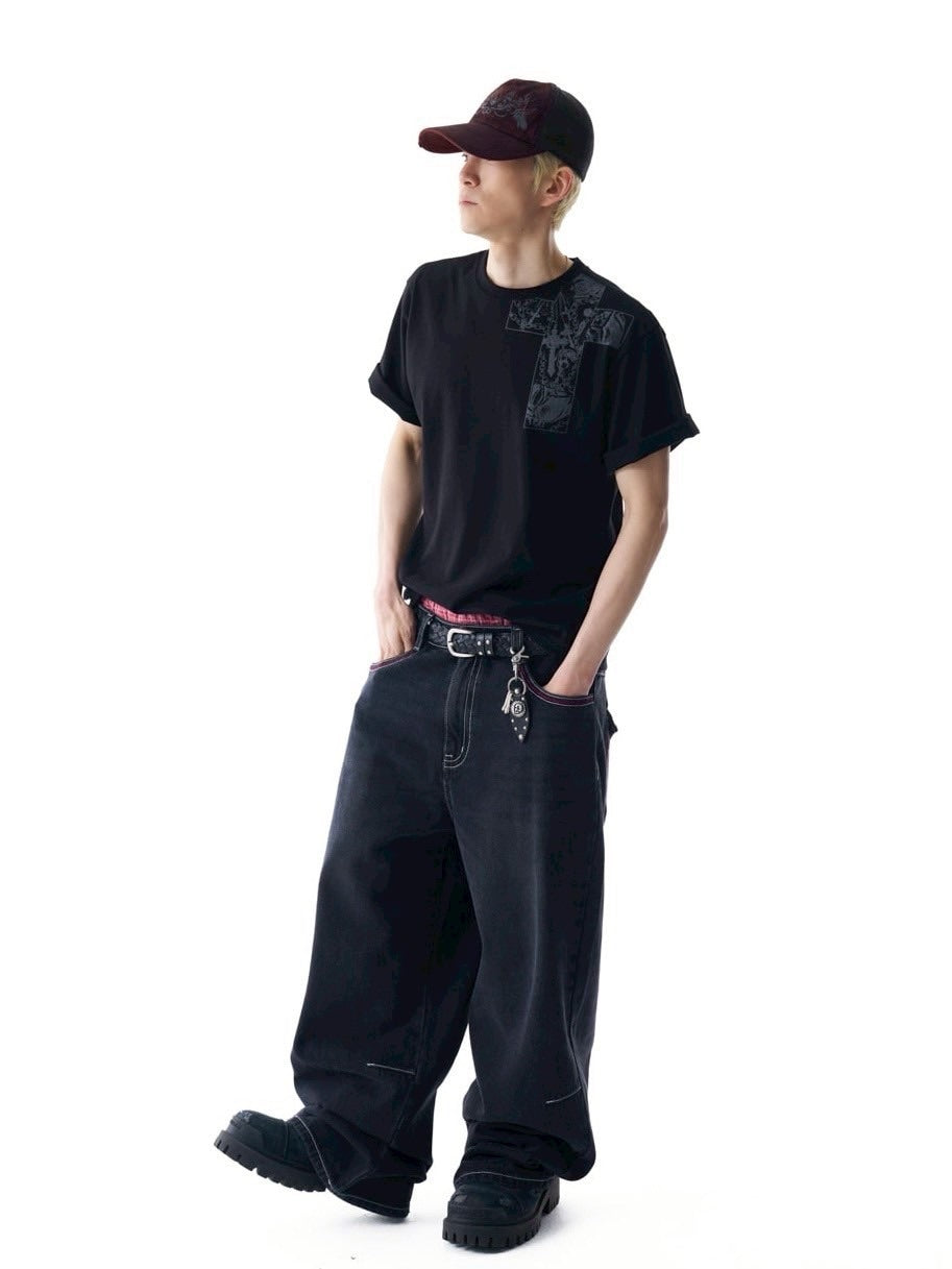 【AAKAM】CROS2 Printed Half Top