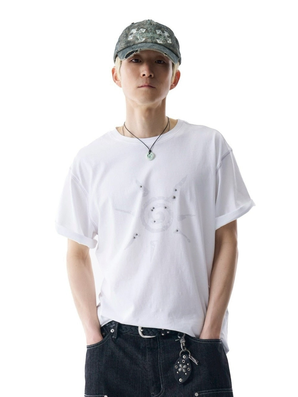 【AAKAM】Studded Sun Half Top