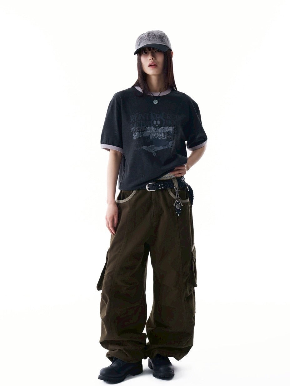 【AAKAM】Cracked Letter Ringer Top