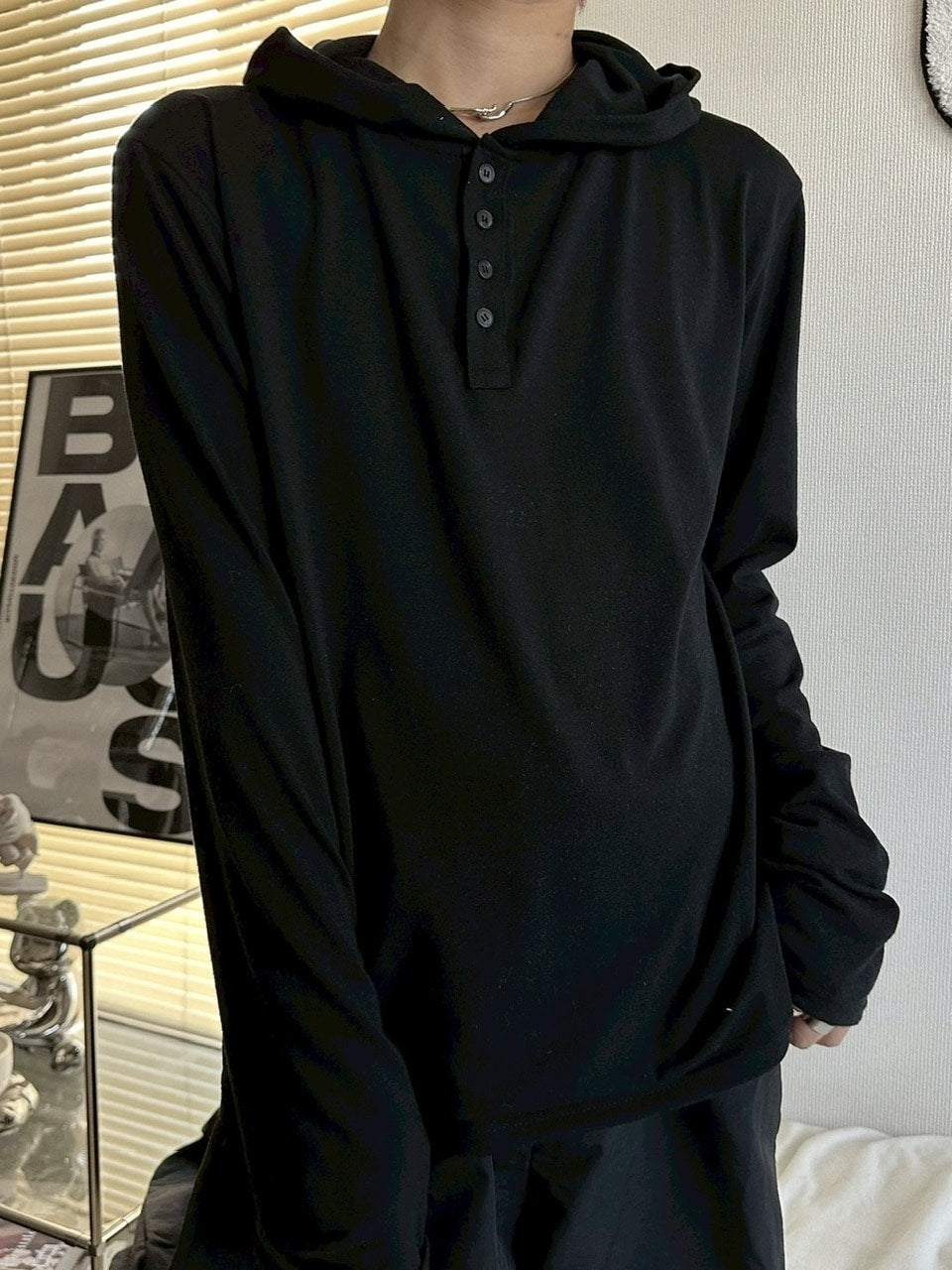 受注制【LUV CODE】hooded long sleeve tee (2color)