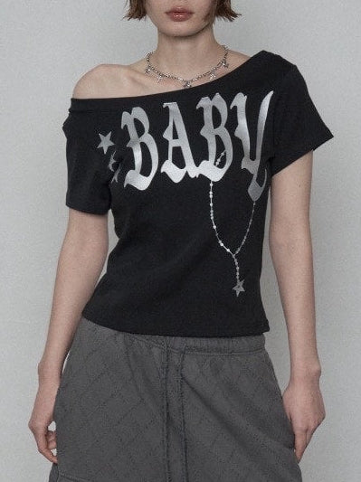 【SETUP‐EXE】BABY WIDE NECK TOP / 【セットアップエグゼ】ベイビーワイドネック半袖Tシャツ