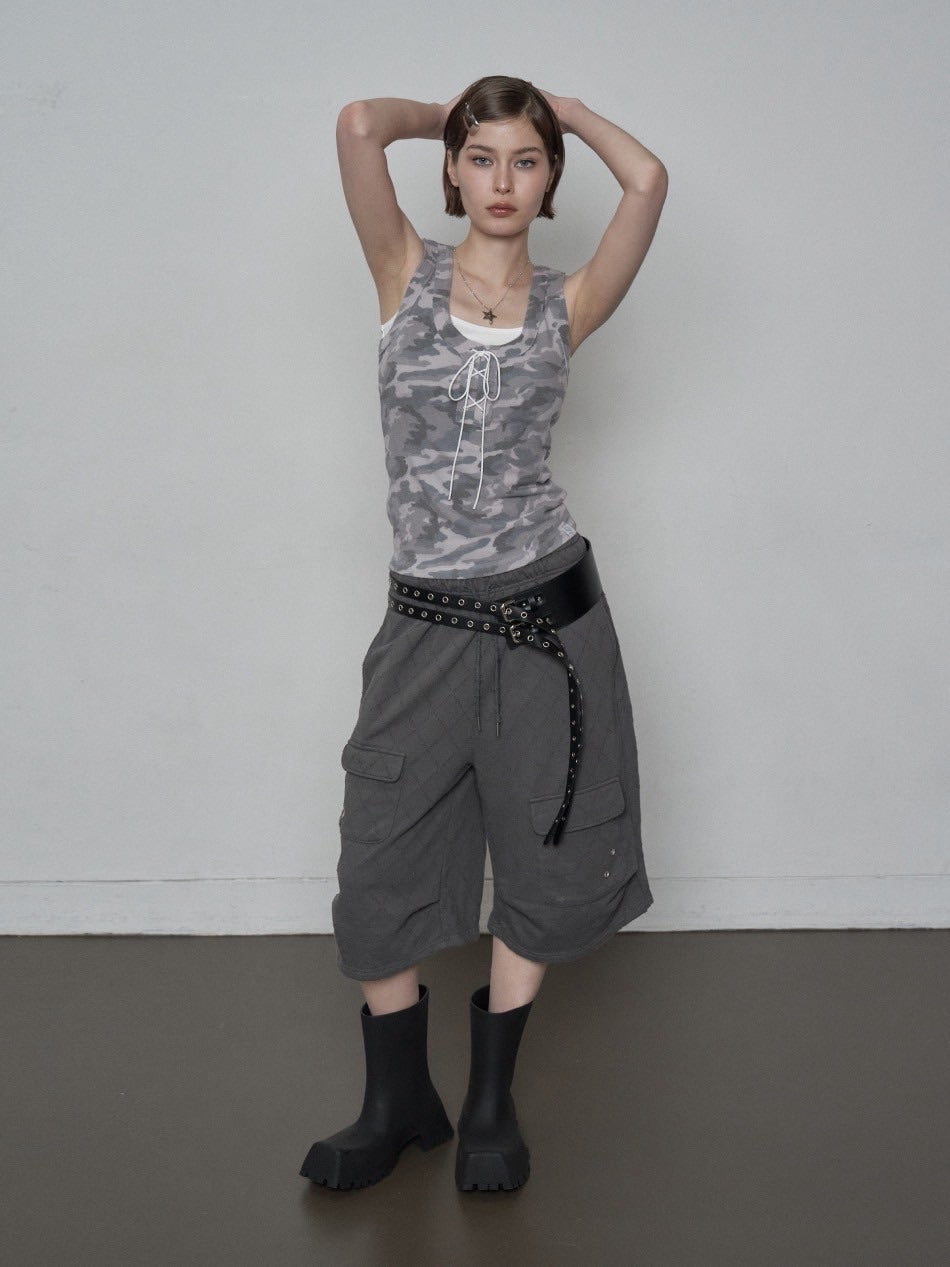 【SETUP‐EXE】CAMO RAW EDGE SLEEVELESS / 【セットアップエグゼ】カモローエッジタンクトップ