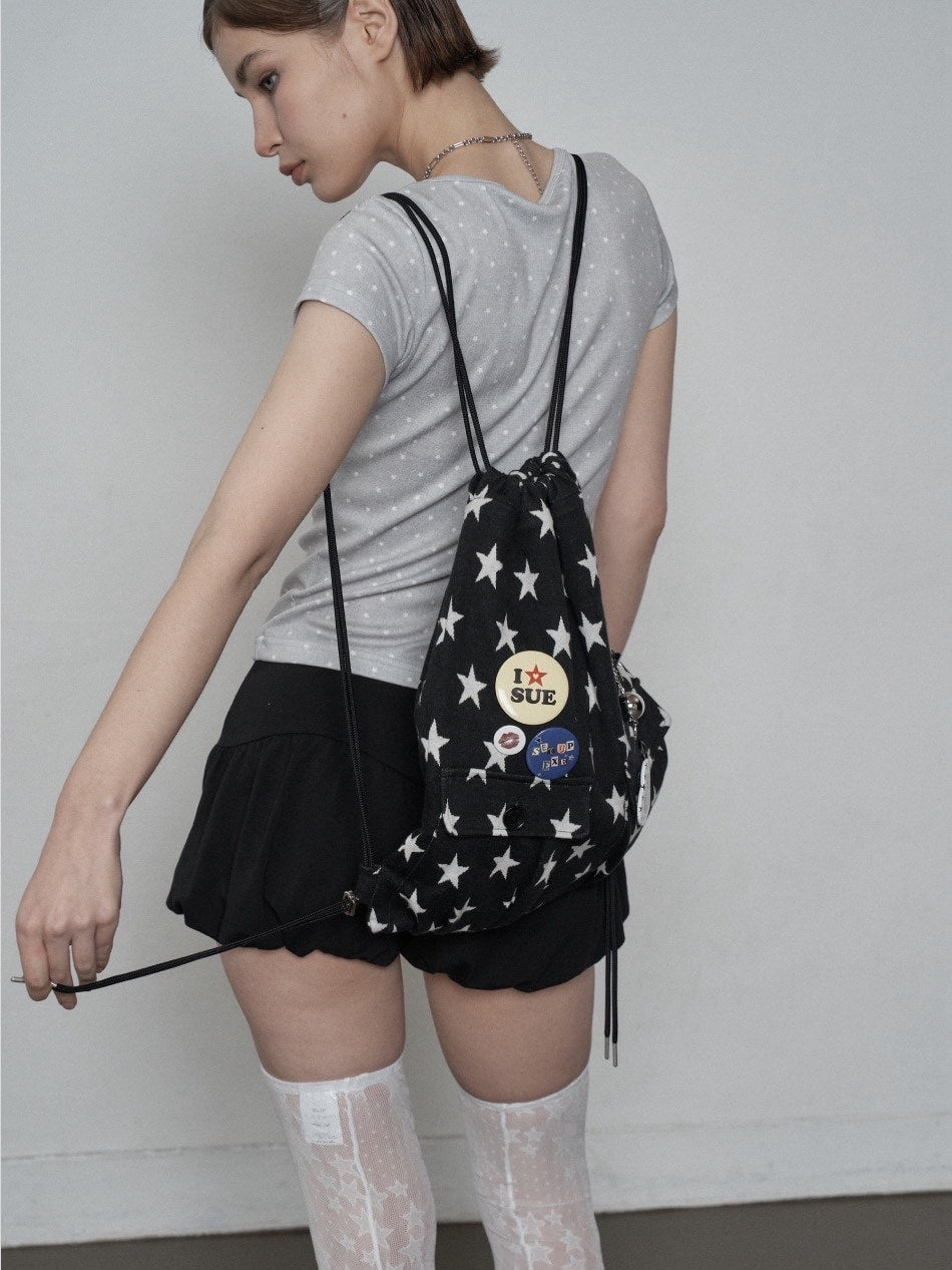 【SETUP‐EXE】STAR POCKET GYM SACK / 【セットアップエグゼ】スターポケットリュック