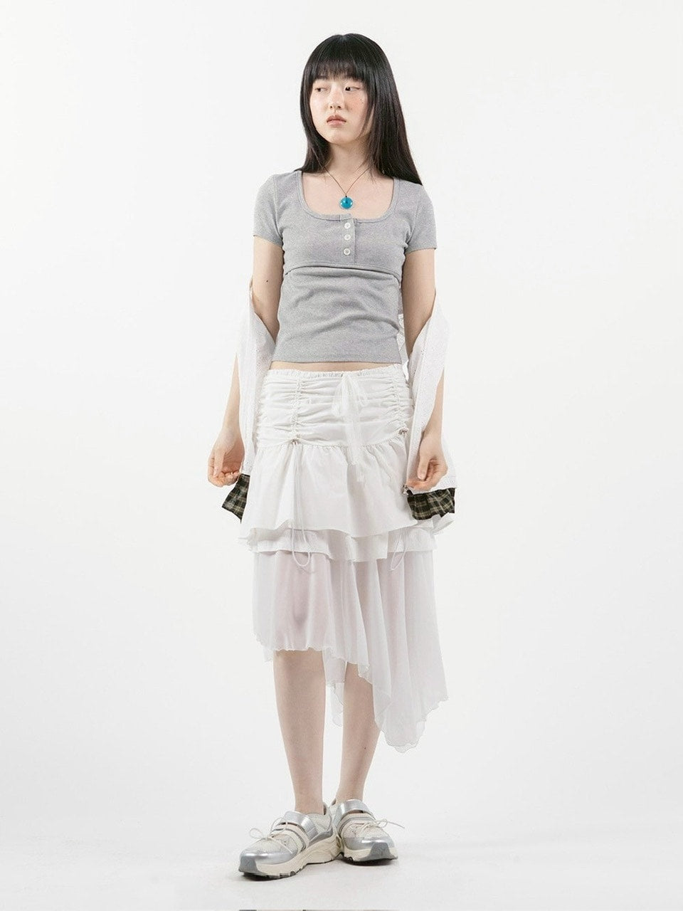 【TUOMIO】EYELET FRILL VEST / 【トゥオミオ】アイレットフリルベスト