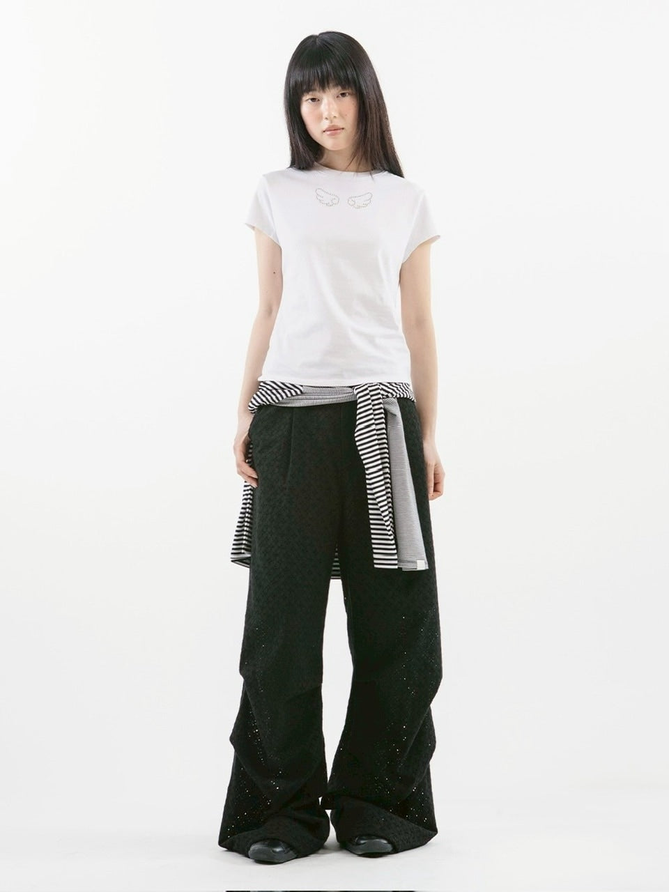 【TUOMIO】ANGEL STUD BABY T-SHIRT / 【トゥオミオ】エンジェルスタッズベイビー半袖Tシャツ