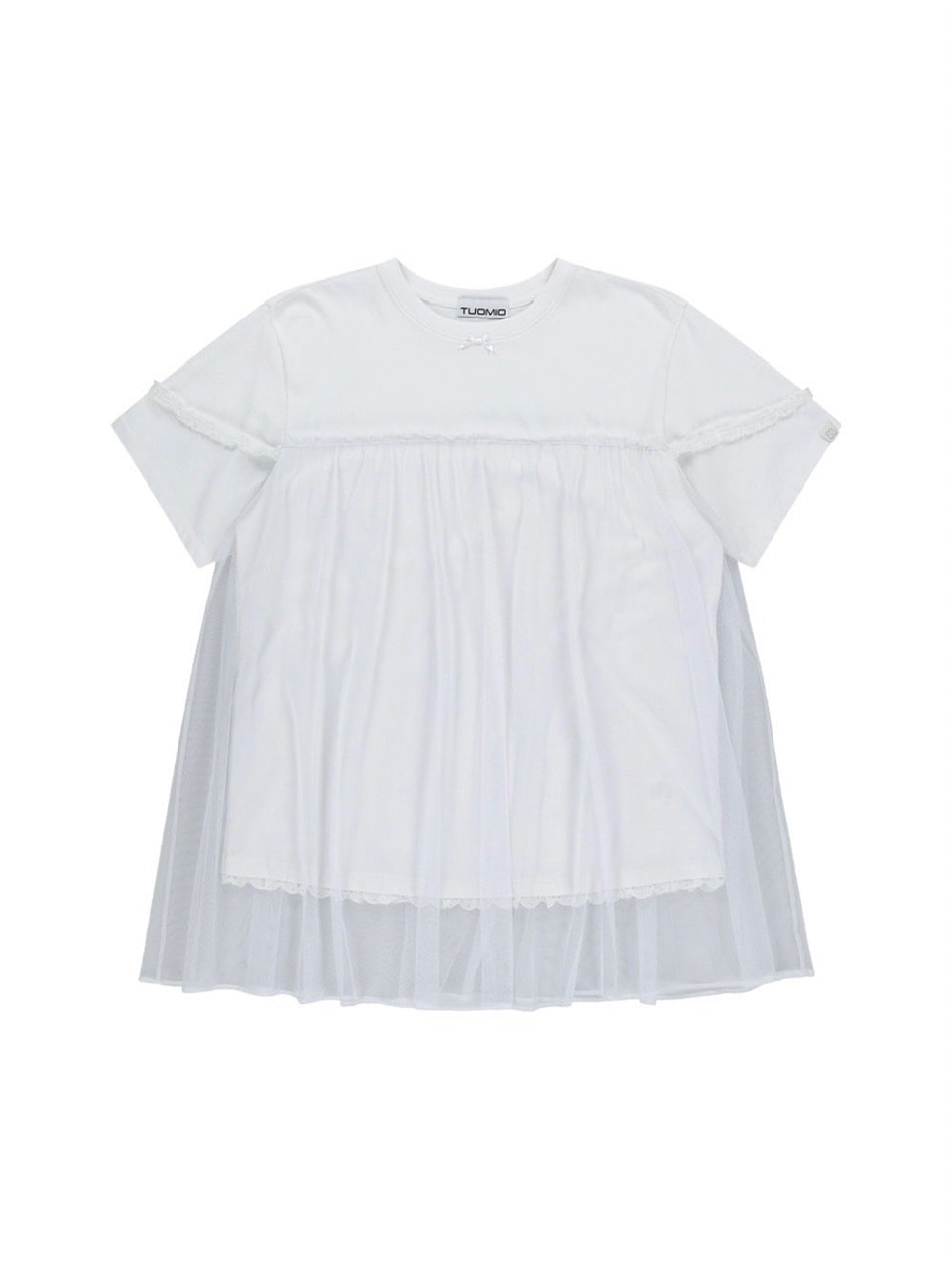 【TUOMIO】MESH LAYERED LACE T-SHIRT / 【トゥオミオ】メッシュレイヤードレース半袖Tシャツ