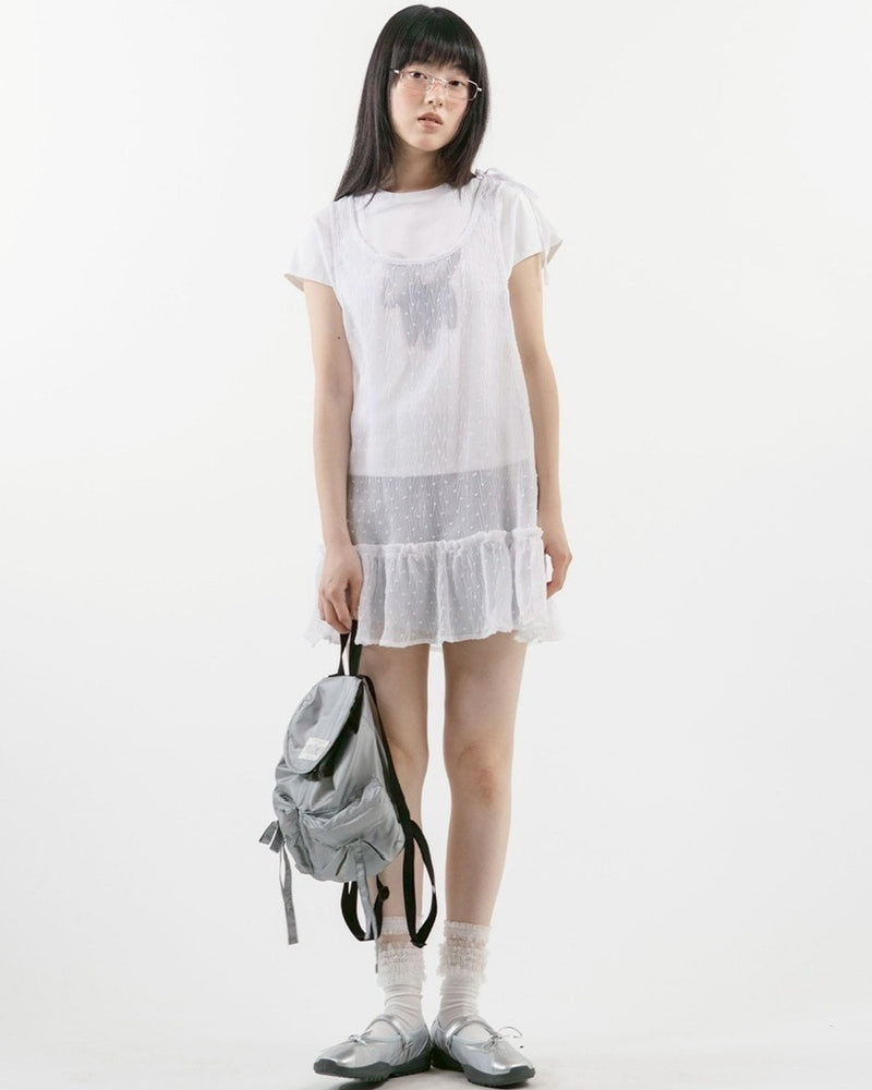 【TUOMIO】FRILL LAYERED DOT DRESS / 【トゥオミオ】フリルレイヤードドットワンピース