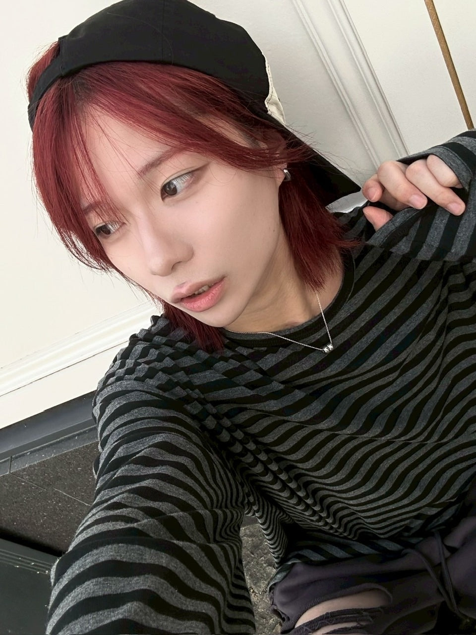 国際配送【LUV CODE】stripe long sleeve tee