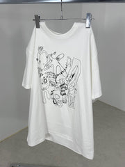 国際配送【Nerd out XU】sketch pattern tee