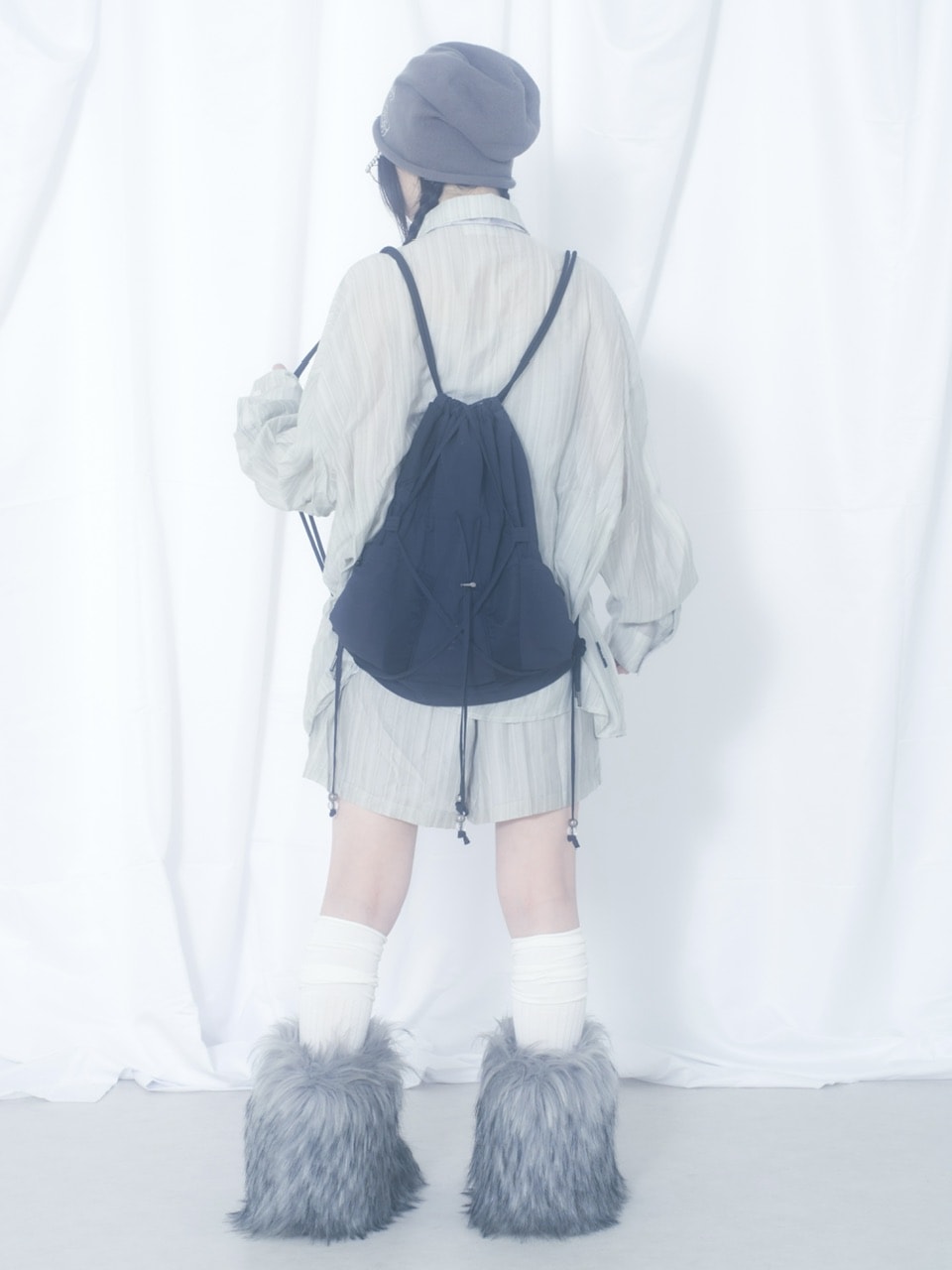 国際配送【Nerd out XU】crape sheer shorts / 【ナードアウトエックスユー】クレープシアーショートパンツ