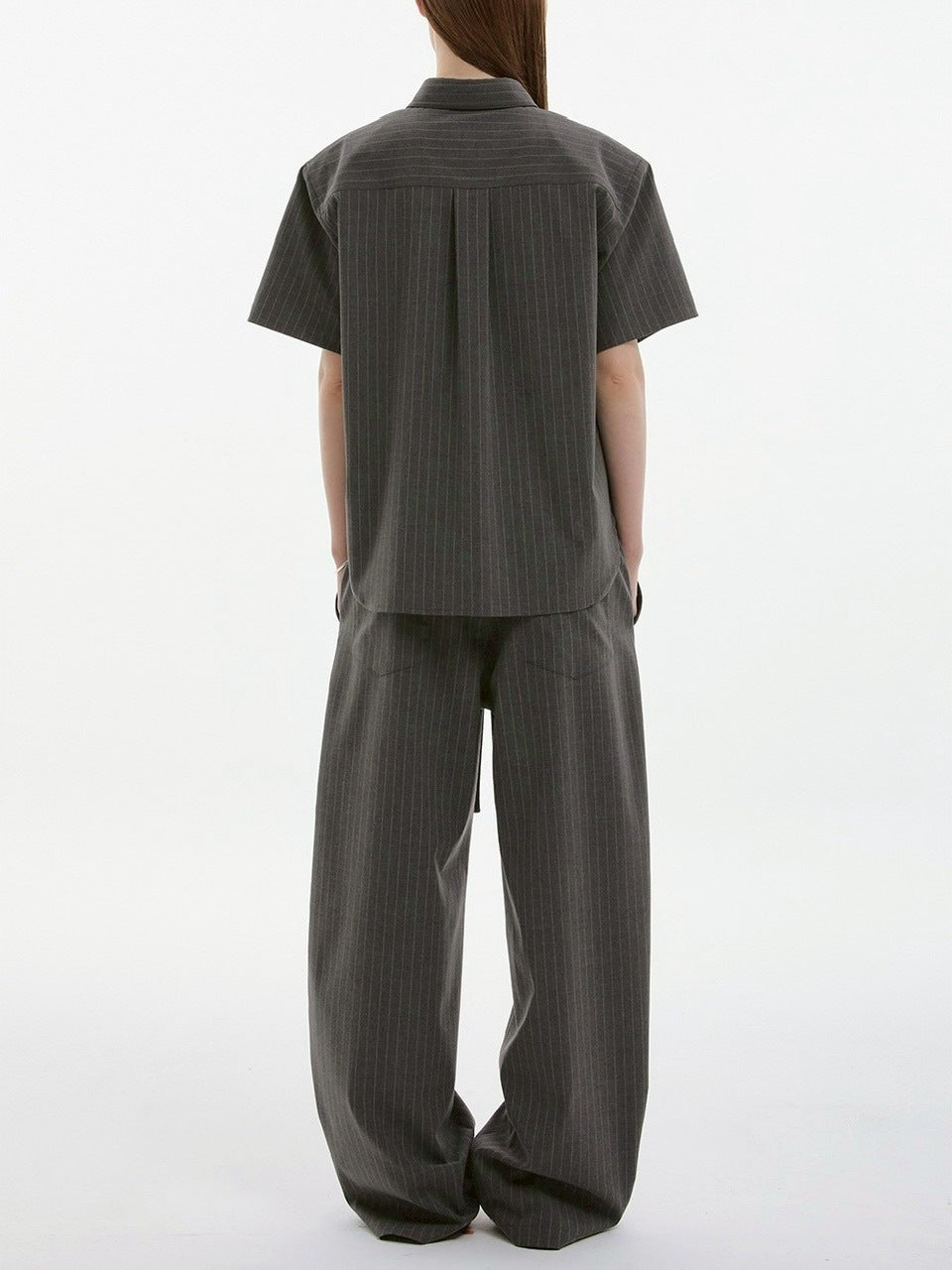 【ESC STUDIO】neat shoulder pad shirt/ 【イーエスシーステュディオ】ニートショルダーパット半袖シャツ