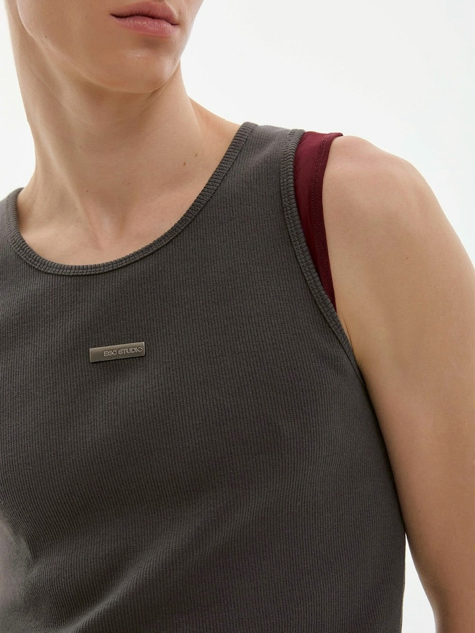 【ESC STUDIO】mesh layered sleeveless / 【イーエスシーステュディオ】メッシュレイヤードタンクトップ