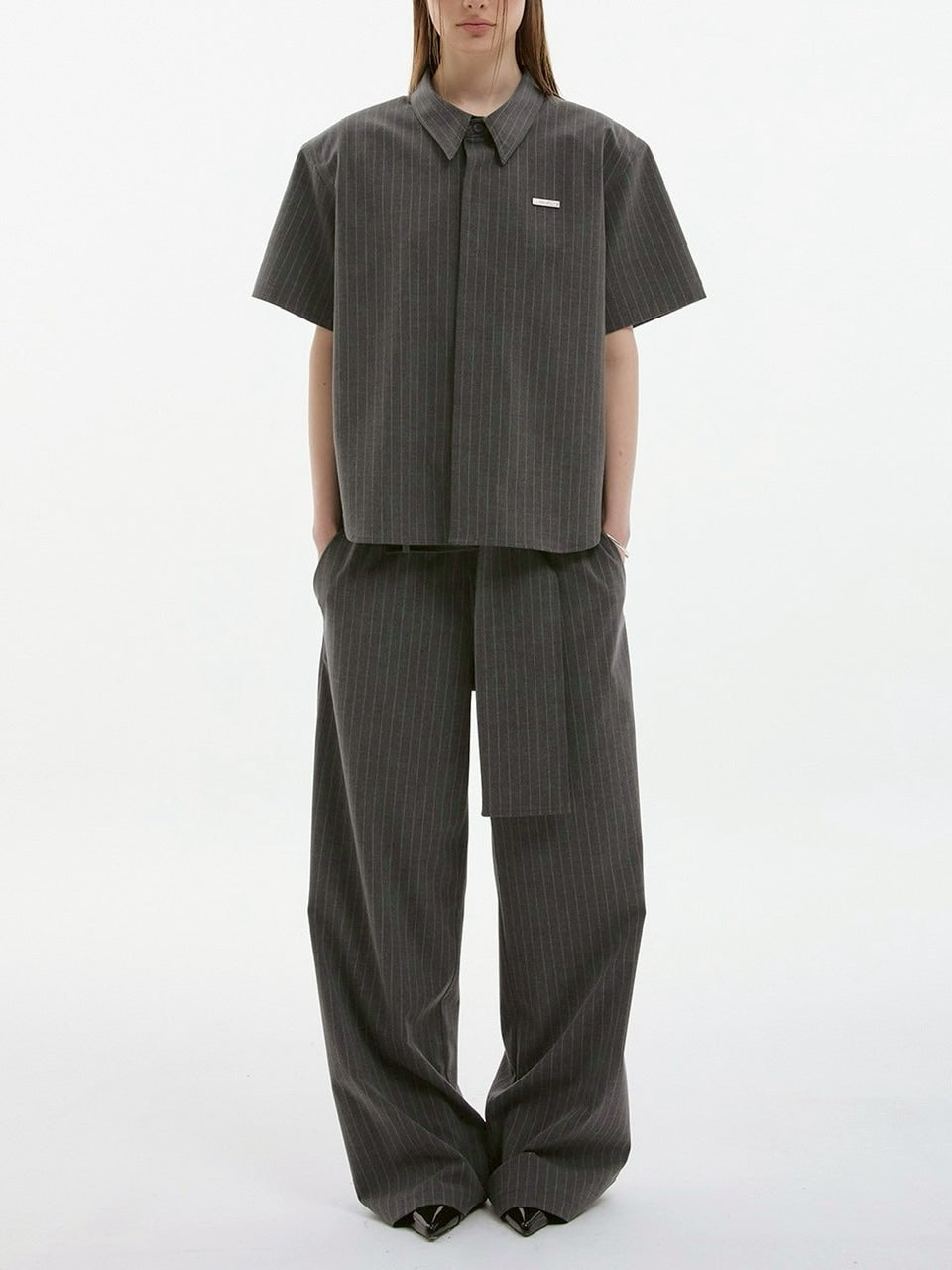 【ESC STUDIO】spacious belt pants/ 【イーエスシーステュディオ】スペイシャスベルトパンツ