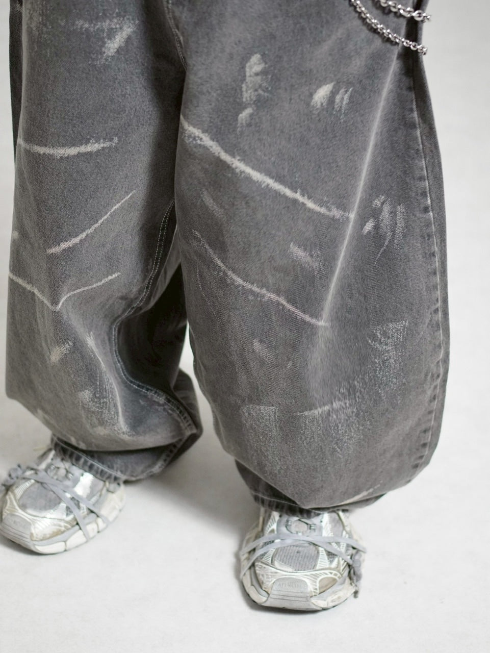 【Chikashitsu +】full painting wide denim pants / 【チカシツプラス】 フルペインティングワイドデニム