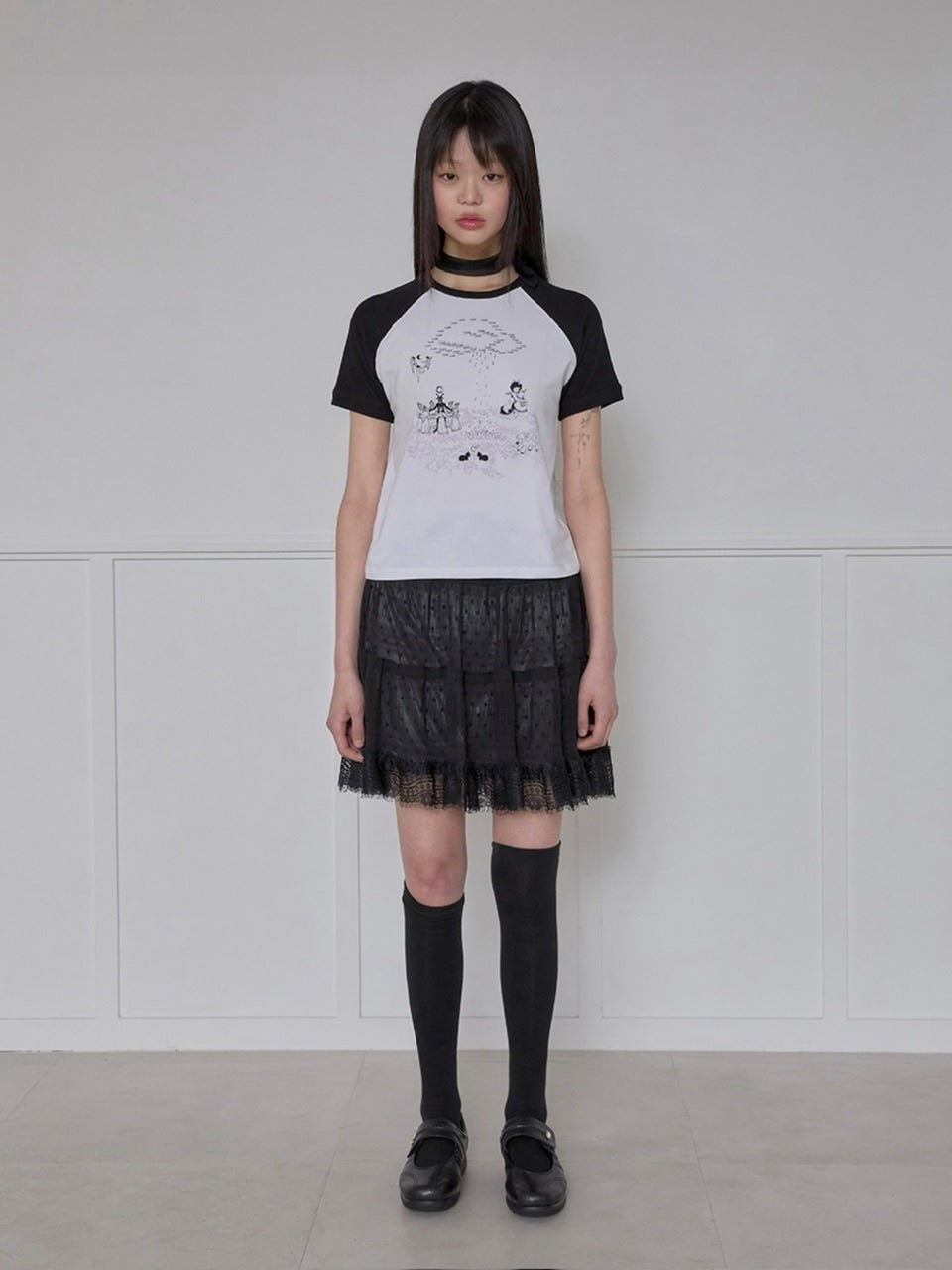 【FLAREUP】Layered Dot Ruffle Skirt