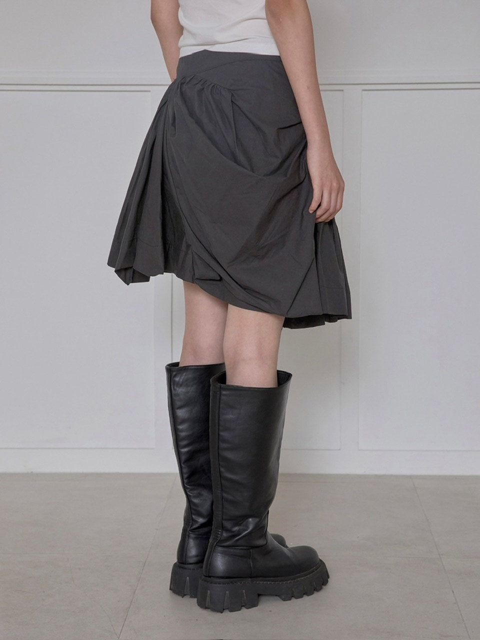【FLAREUP】Asymmetrical Draped Layered Skirt
