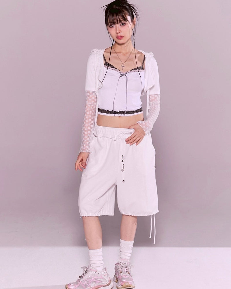 【CHERRYQUIRI】frill layered lace hoody cd