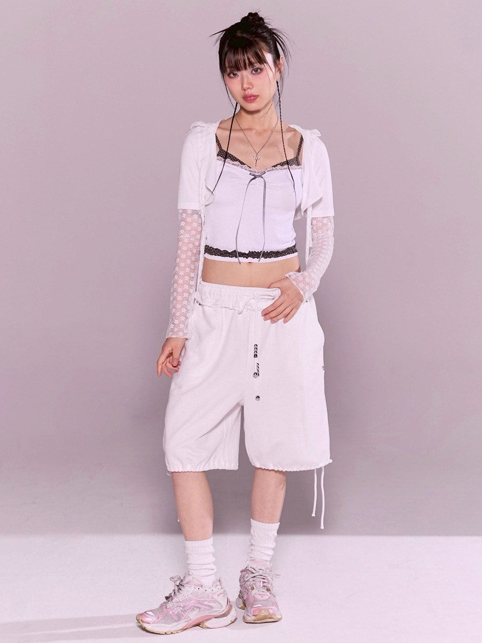 【CHERRYQUIRI】frill layered lace hoody cd