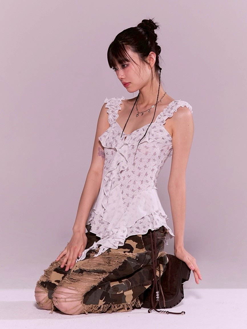 【CHERRYQUIRI】misty ruffle layered sleeveless