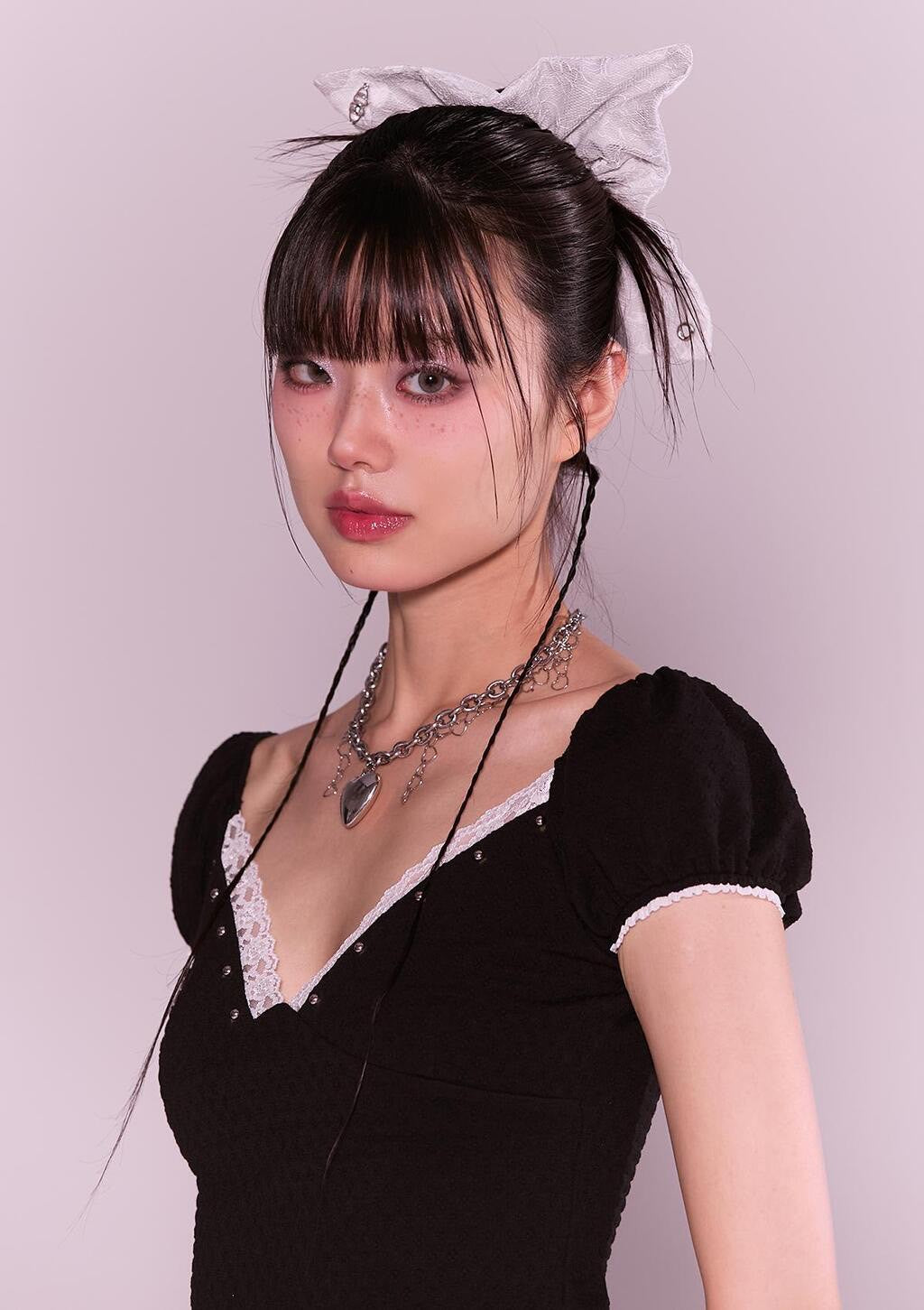 【CHERRYQUIRI】ribbon shape lace scrunchie