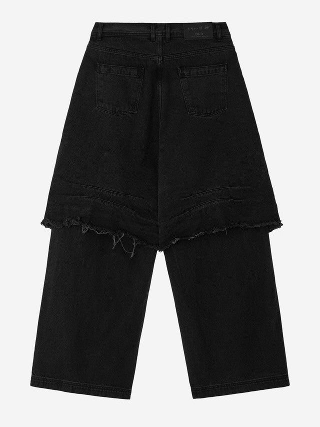 【BLR BLUER】Destroyed Vintage Double Denim Pants