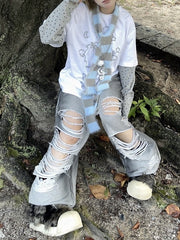 受注制【Never mind the XU】dirty damage sweat pants / 【エックスユードッグ】ダーティーダメージスウェットパンツ (2color)