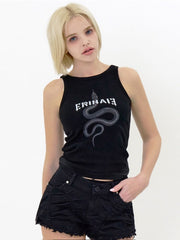 【E RIN AI E】BLACK MAMBA SLEEVELESS