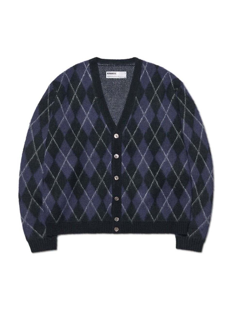 【NOMANUAL】ARGYLE HAIRY CARDIGAN