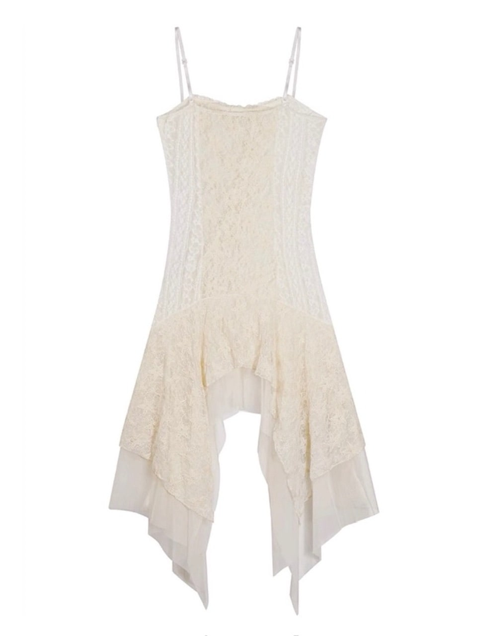 【Cest Nous】Star-Embellished Tulle dress / 【セヌー】レースフリルチュールキャミワンピース