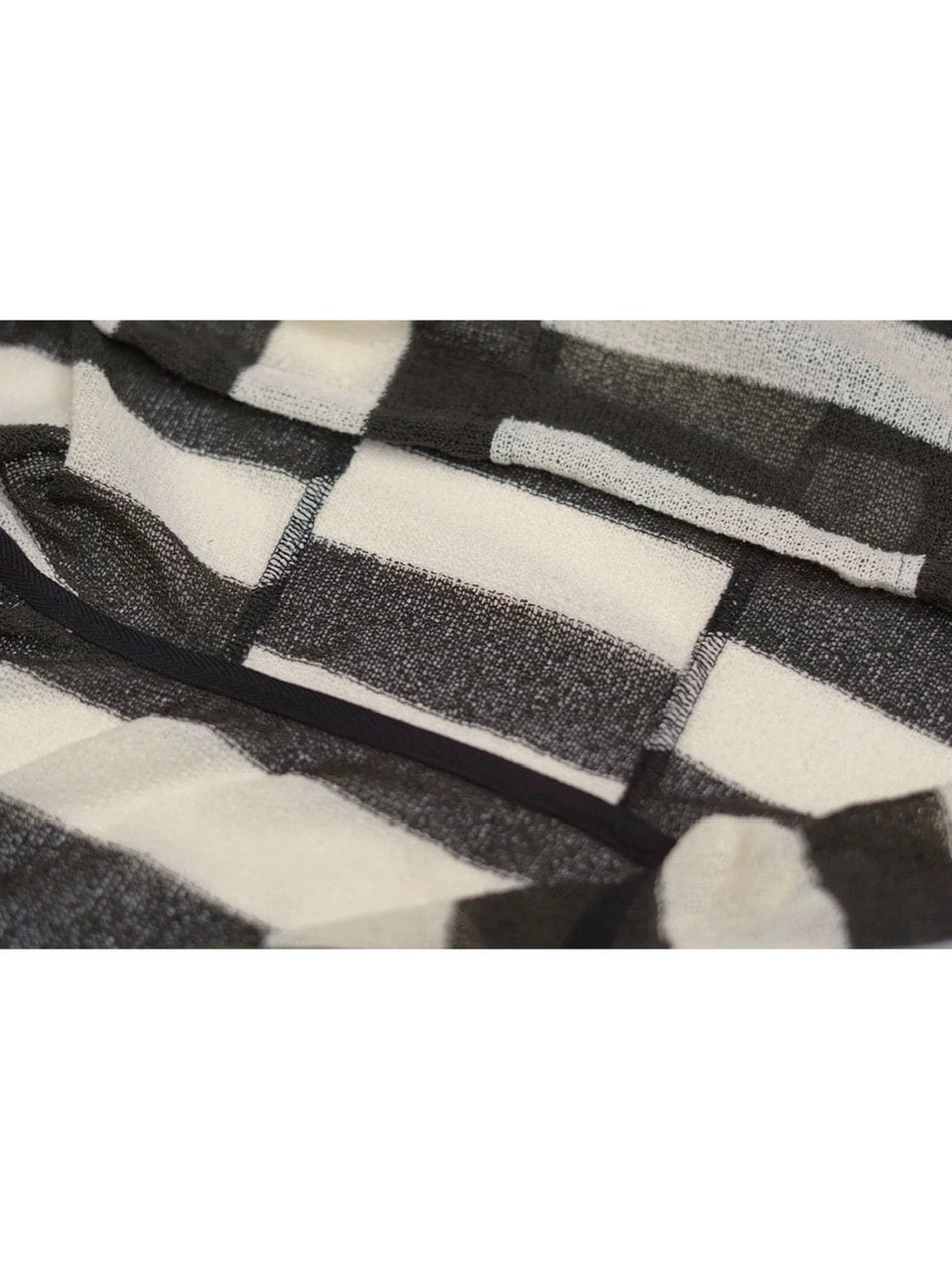 【Cest Nous】Striped Beaded Hoodie / 【セヌー】ボーダーシースルージップパーカー