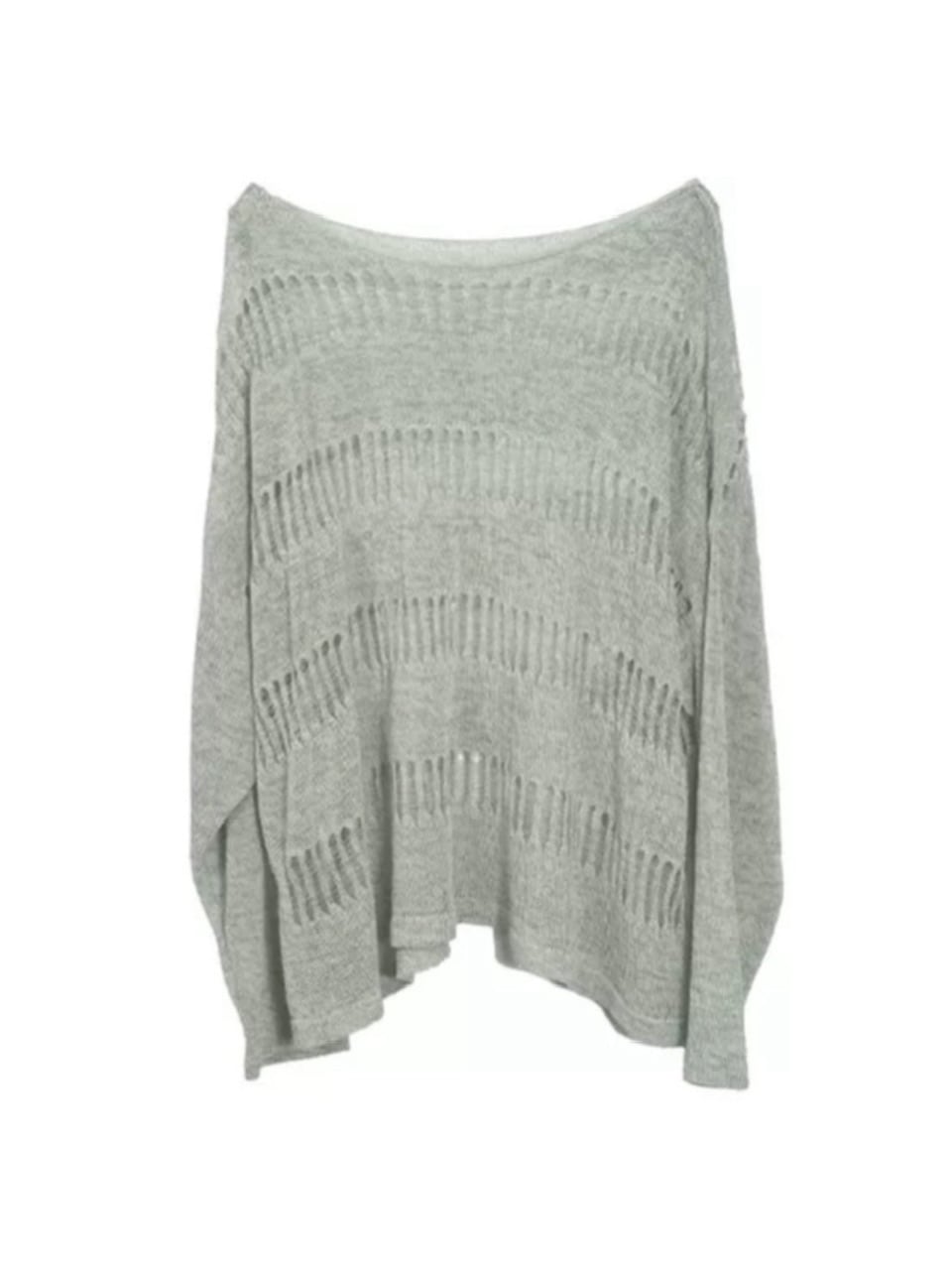 【Cest Nous】Knit Cover-Up / 【セヌー】シースルーボーダーサマーニット長袖Tシャツ