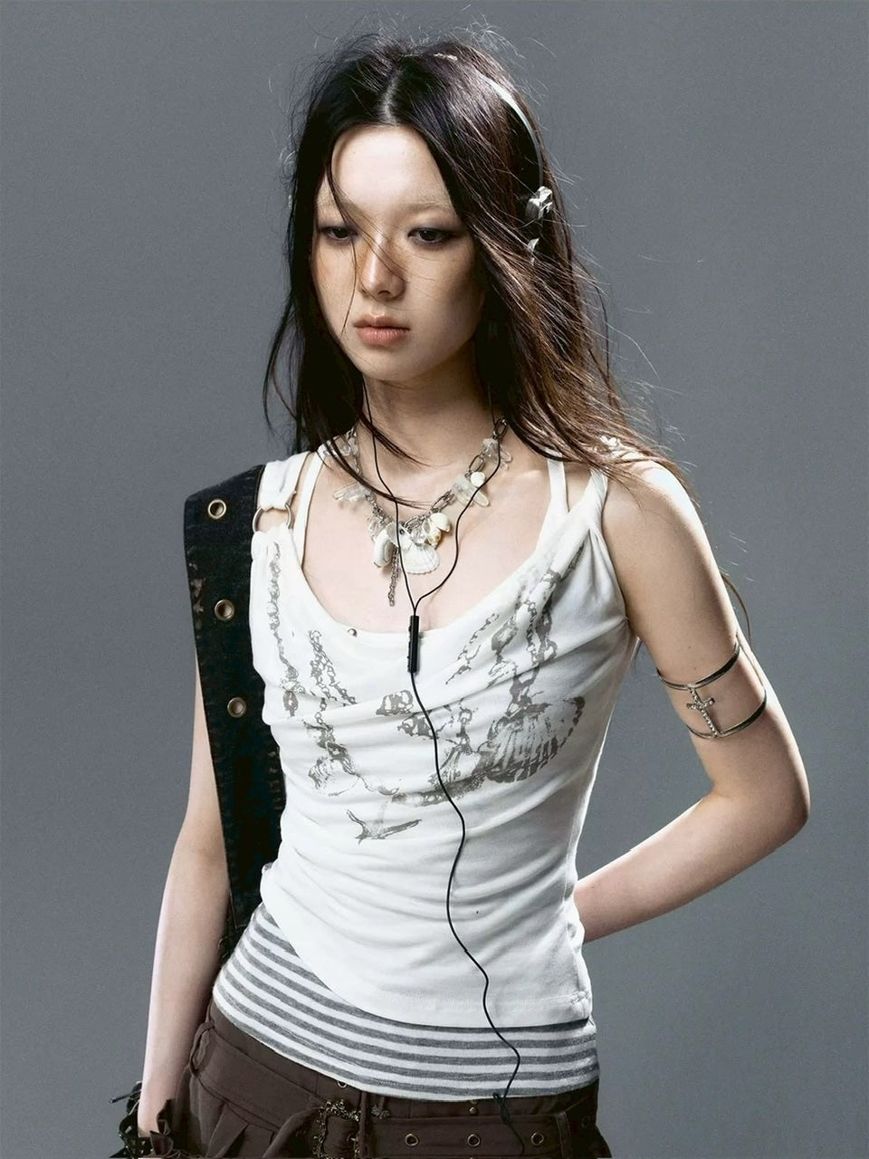 【Cest Nous】Crystal Shell Pendant Necklace / 【セヌー】クリスタルシェルネックレス