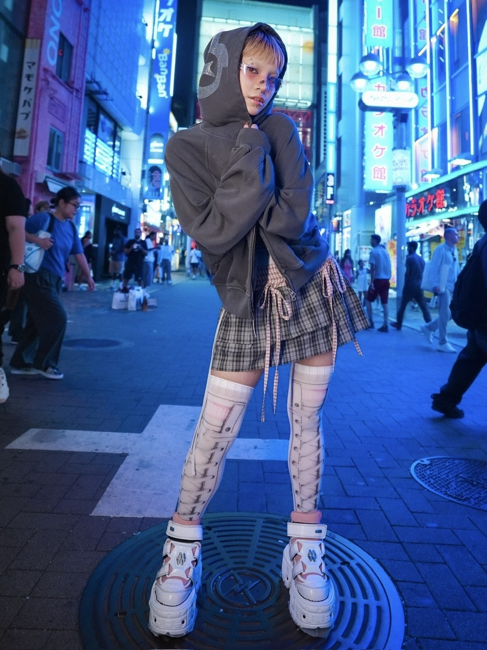 【NMTXU】rhinestone design zip parka / 【エヌエムティーエックスユー】ラインストーンデザインダブルジップパーカー