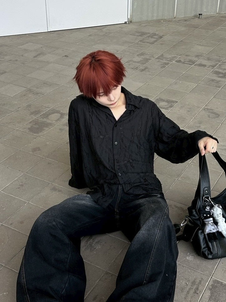 受注制【LUV CODE】damage shirt (3color)