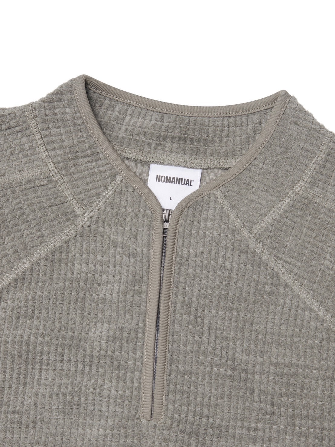 【NOMANUAL】HEAVY WAFFLE HALF ZIP-UP