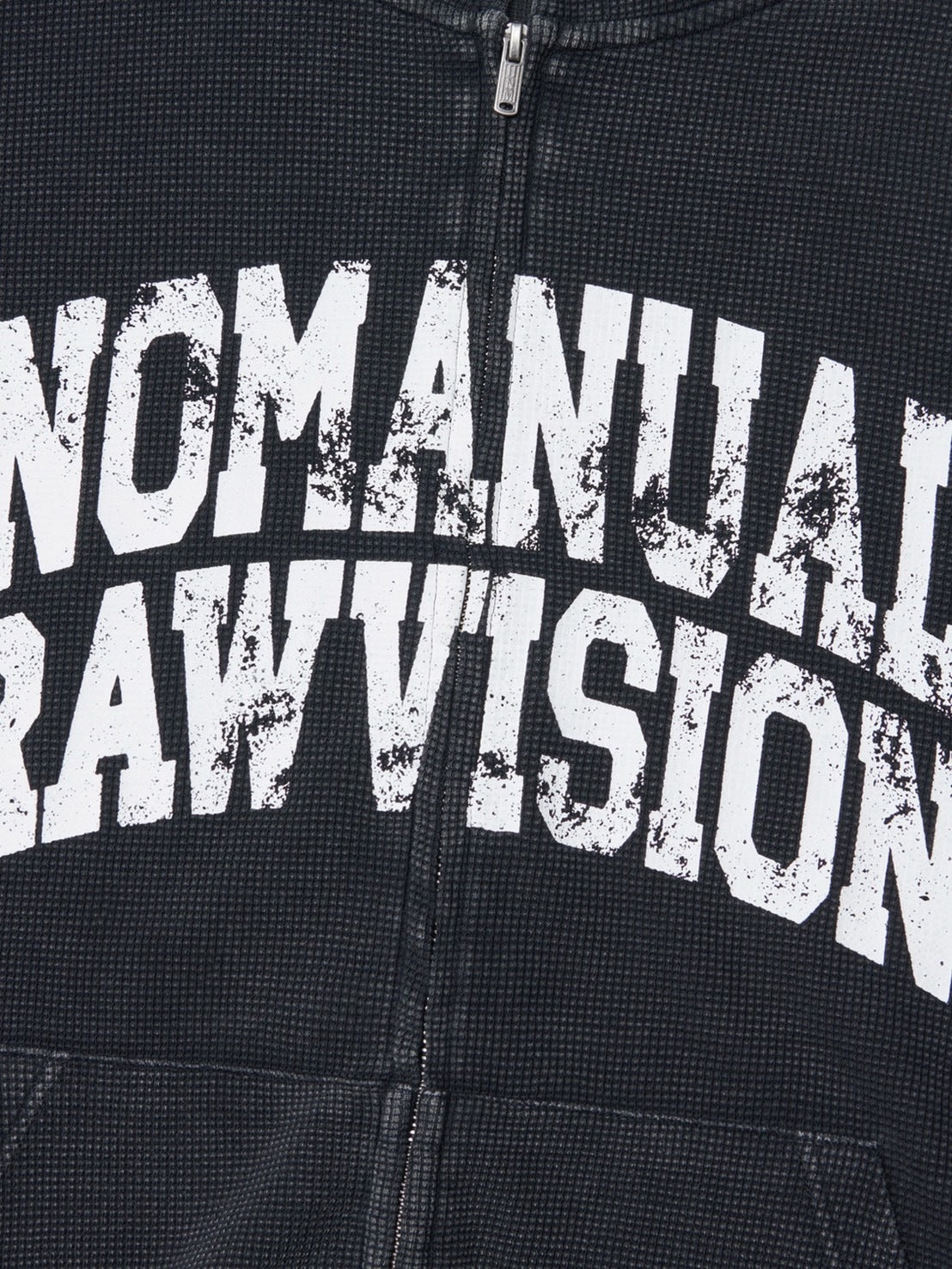 【NOMANUAL】VINTAGE WAFFLE HOODED ZIP-UP