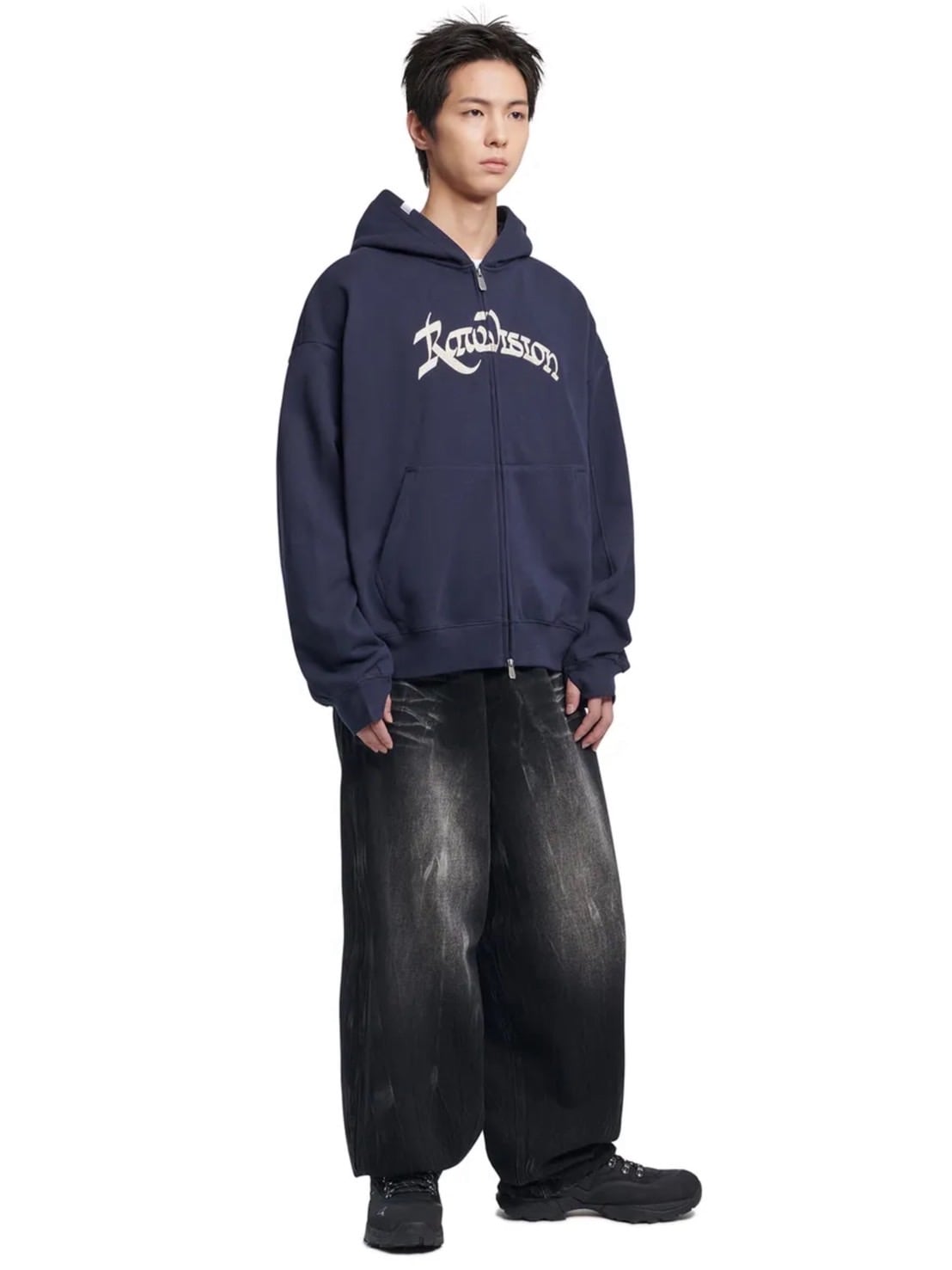 【NOMANUAL】R.V CHAIN STITCHED HOODED ZIP-UP