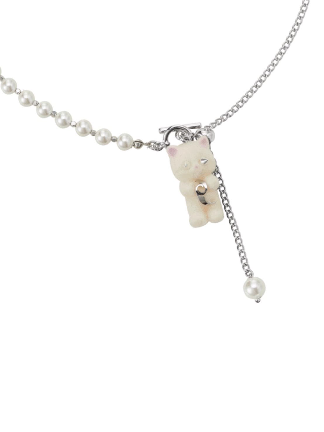 【PEG LEG】mascot switch pearl chain necklace