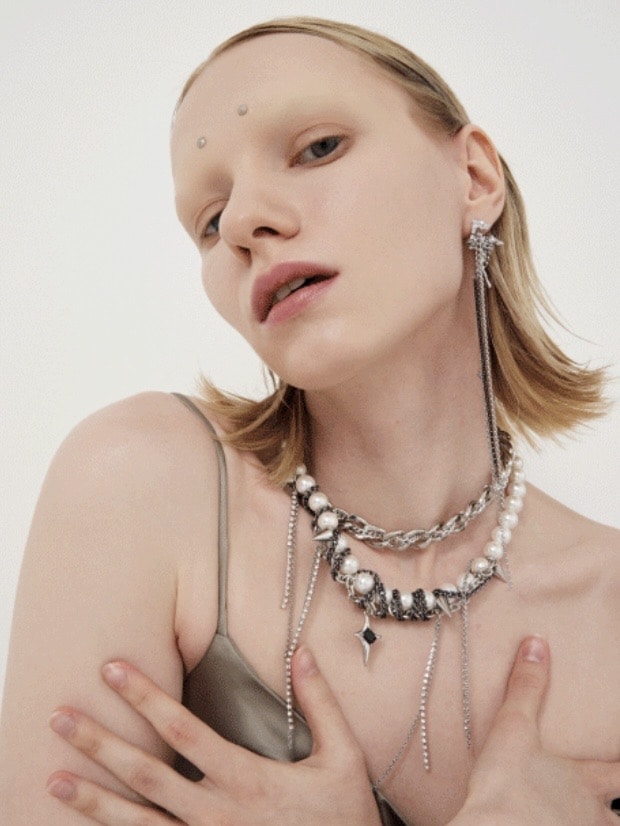 【PEG LEG】drop long chain earring