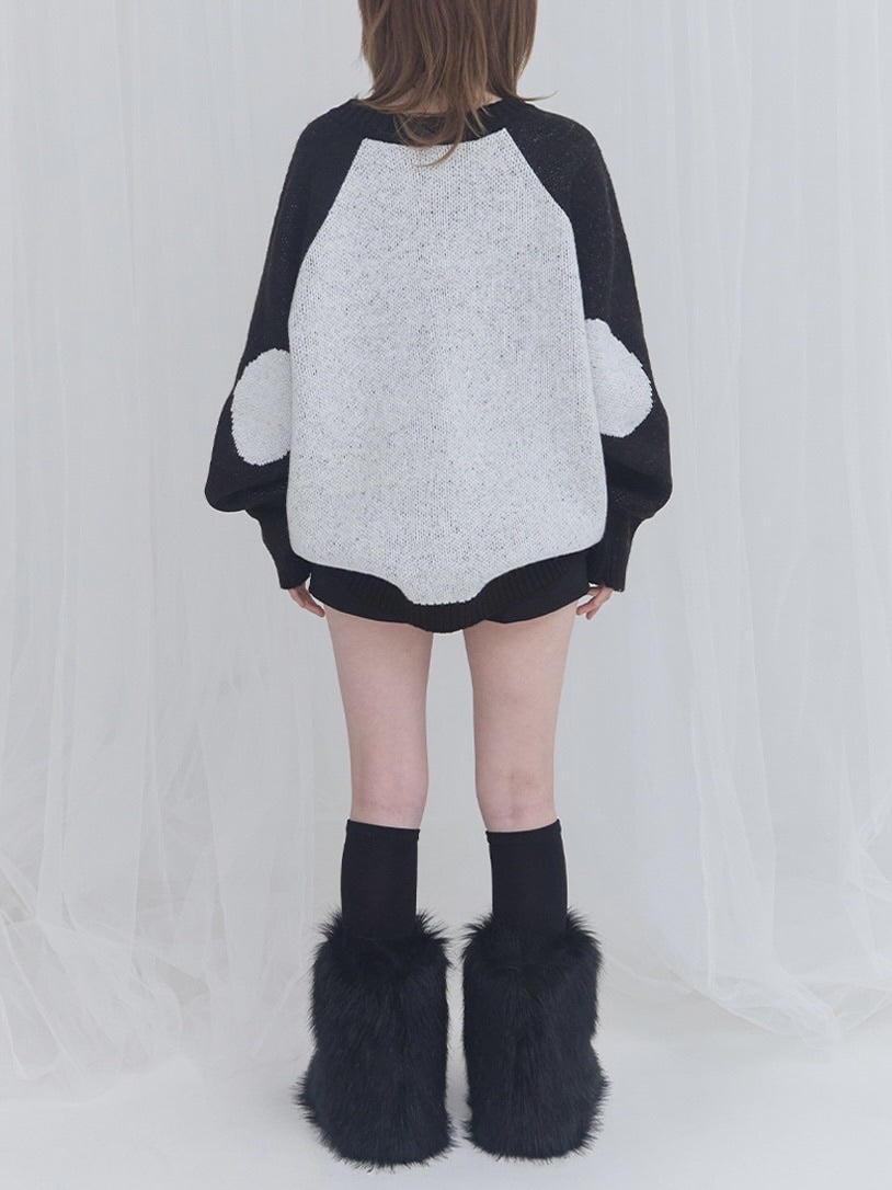 【FANCY X DUSTY】OVERFIT COLOR BLOCK PULLOVER KNIT / 【ファンシー X ダスティ】オーバーフィットカラーブロックプルオーバーニット