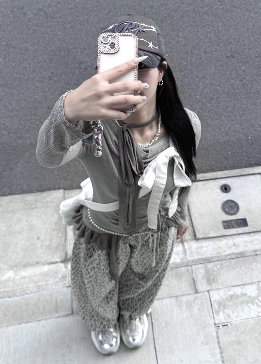 受注制【nmtc +】leopard print wide pants / 【エヌエムティーシープラス】レオパードワイドパンツ (2color)