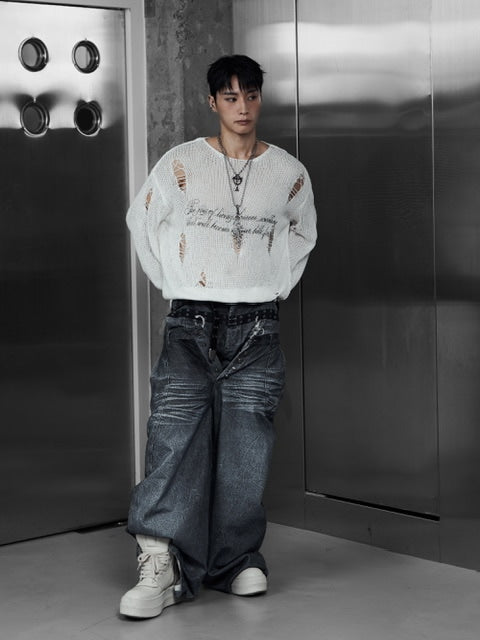 【Rosen Kreuz】LOOSE MESH KNIT