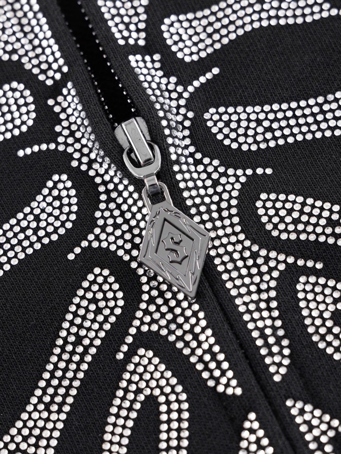 【SUPPLIER】Fire Skeleton Rhinestone Zip Hoodie / 【サプライヤー】ファイヤースケルトンラインストーンジップアップパーカー