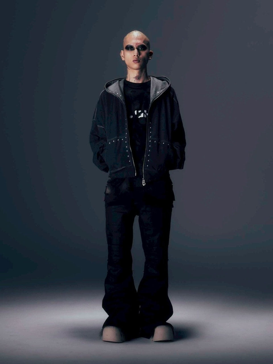 【DIG YOUR OWN GRAVE】FULLZIP STUDDED HOODIE /【ディグユアオウングレイブ】スタッズフルジップアップパーカー